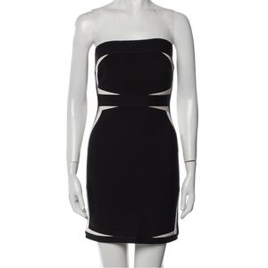 Hervé Leger Bandeau Strapless Mini Dress Size XS Black and White / never worn